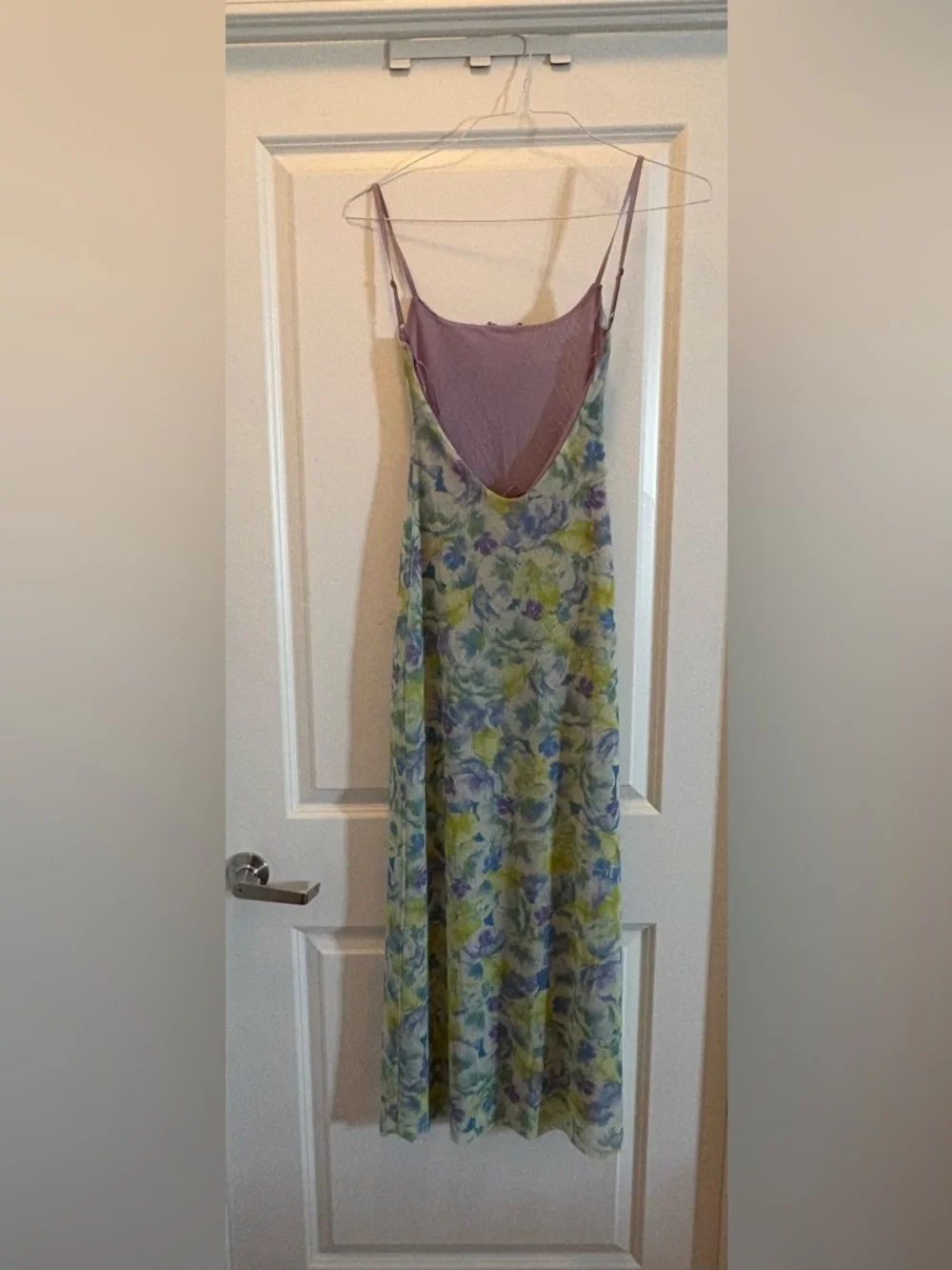 ZARA Floral Mesh Maxi Dress Size S Bodycon Stretch Slip Dress - Picture 16 of 16
